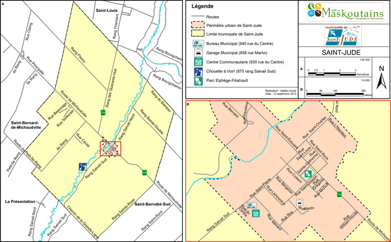 Carte routière de Saint-Jude